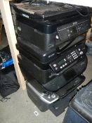 A quantity of printers, some working and others for spares.