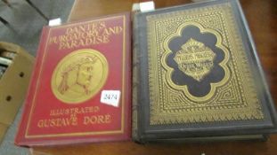 Two antiquarian books - Dante's Purgatory and Paradise,