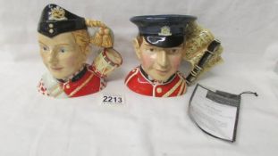 Two Royal Doulton character jugs - North Staffordshire Fife Player D7217 and Drummer Boy D7211.