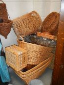 A quantity of wicker items.