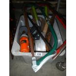 A box of tools including tools.