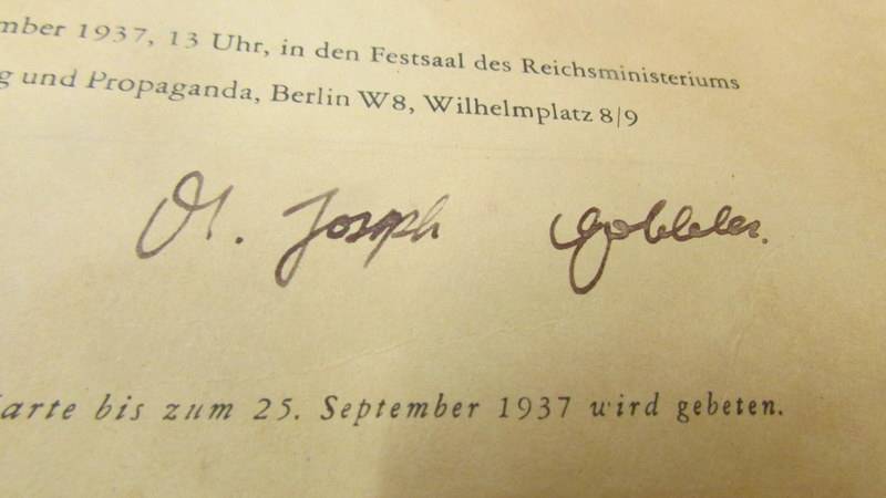 A framed and glazed WW2 German breakfast invite signed Dr. - Image 5 of 5