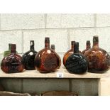 8 brown wine bottles including 'Burgoyne' to the King