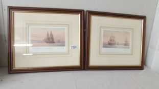 Two framed and glazed limited edition prints, Solomon & Whitehead, signed Derek Gardener, U.S.S.