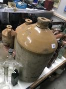 A quantity of stoneware jugs including Kimberley, Peterborough & Gainsborough etc.