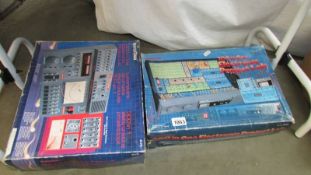 Two vintage electronic project and lab kids toys, unchecked.