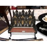 2 miniature cast iron & wood benches