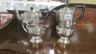 A Viner's of Sheffield four piece silver plate tea set.