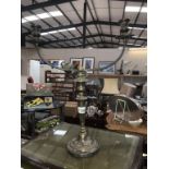 A vintage silver plated candelabra,