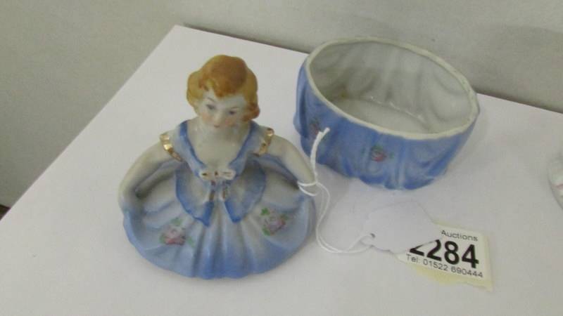 Two crinoline lady trinket pots. - Image 4 of 4