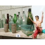 A good lot of Lincoln & name clean bottles including 2 Oxo jars & an Action Man