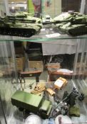 A selection of Dinky military vehicle together with one Corgi and one Britain's example.