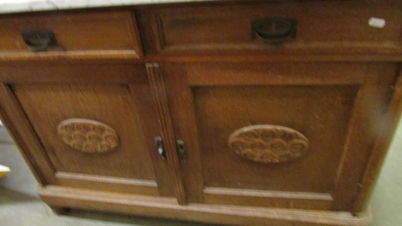 A 19th century marble top wash stand with mirror back. - Image 2 of 4