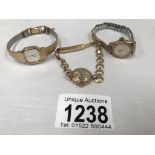 3 ladies wrist watches including Pulsar,