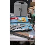 A quantity of various tools, sockets & torque wrench etc.