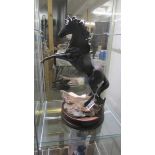 "Cancara - The Black Horse" Royal Doulton John Beswick Centenary collection on stand with name