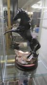 "Cancara - The Black Horse" Royal Doulton John Beswick Centenary collection on stand with name