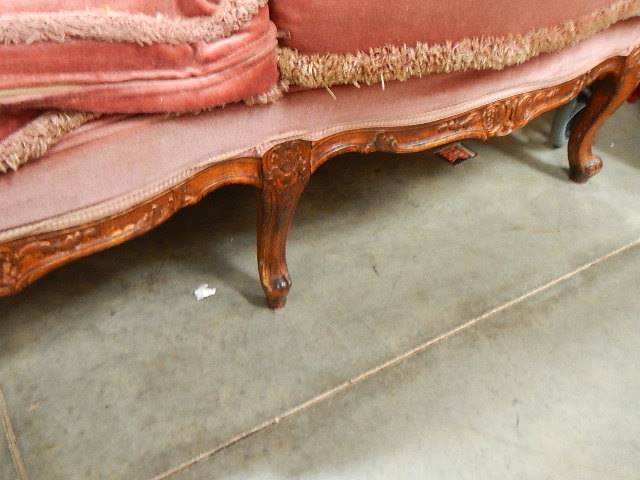 An old mahogany framed three seater sofa. - Image 2 of 3