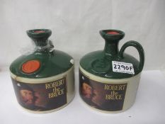 Two sealed Glenfiddich Robert the Bruce Single Malt Whisky in Stoneware Jars (one jar has a broken