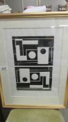 After Ben Nicholson (1894-1982) Abstract linocut printer's proof on Arches type paper (possible