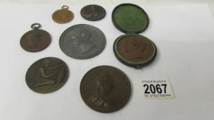 7 assorted medallions including Napoleon III, M.Theresa etc.
