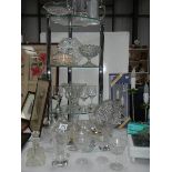 A mixed lot of glass ware including sets of dishes.