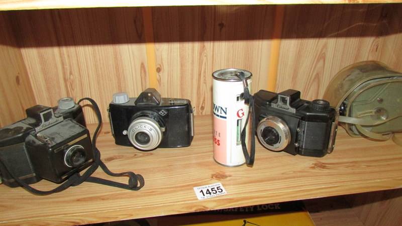 Five camera's comprising: A novelty 110 'can' camera branded Crown paints,
