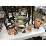 A quantity of character jugs including 2 Royal Doulton,