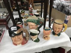 A quantity of character jugs including 2 Royal Doulton,