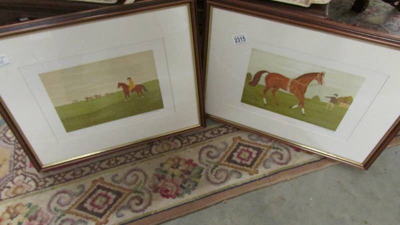 Vincent Haddelsey (1934-2010) Pair of pencil signed & numbered limited edition horse racing themed