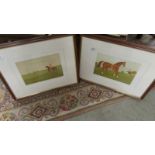 Vincent Haddelsey (1934-2010) Pair of pencil signed & numbered limited edition horse racing themed