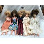 5 vintage Tressy dolls