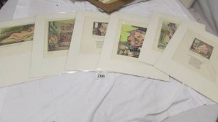 Thomas Rowlandson (1756-1827) Collection of 6 risque/erotic prints/plates circa 1960s.