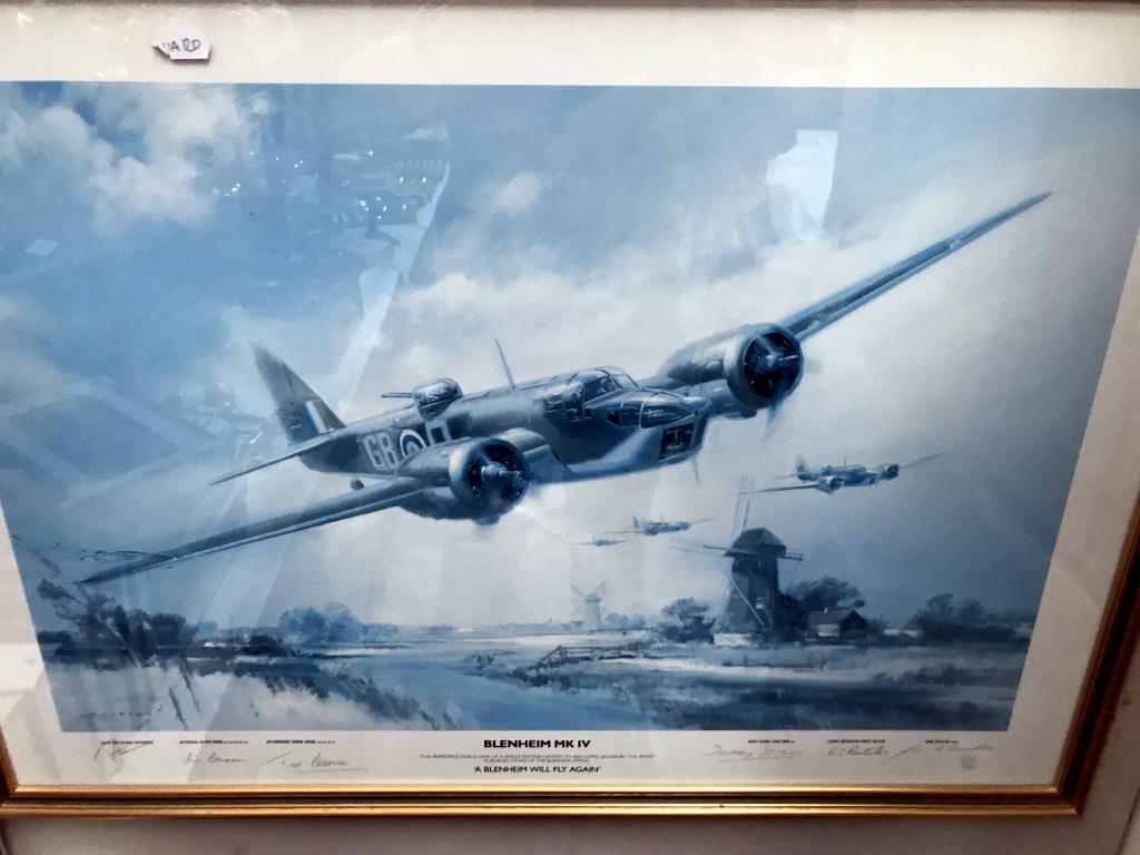 2 framed & glazed signed RAF prints, 'A Blenheim will fly again', - Image 12 of 15
