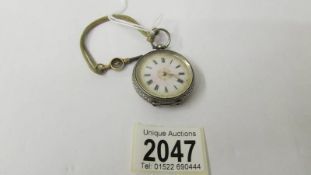 A Victorian silver ladies fob watch, in working order.