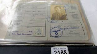 A German WW2 Kennkarte identity document together with a selection of Nazi era documents/letters,