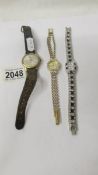 A Brume gent's wrist watch and 2 modern ladies cocktail watches.