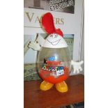 A vintage Kinder Surprise advertising point of sale egg dispenser converted to a lamp (unchecked),