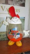 A vintage Kinder Surprise advertising point of sale egg dispenser converted to a lamp (unchecked),