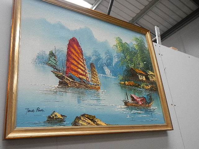 Two painting of Chinese scenes. - Image 3 of 3