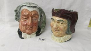 Two Royal Doulton character jugs - The Lawyer D6498 and Simon Cellarer.