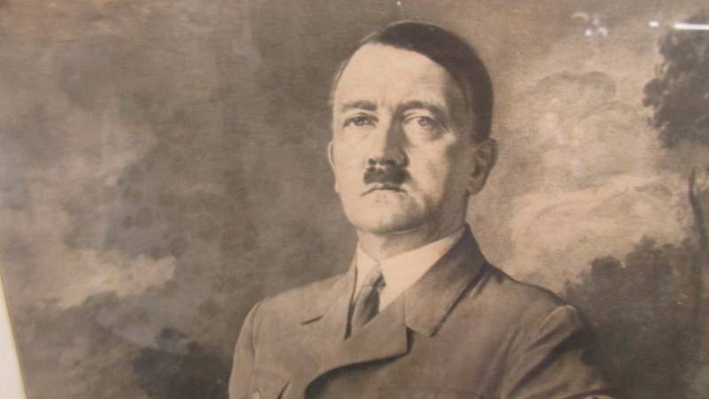 A framed and glazed period Nazi era picture of Adolf Hitler. - Image 3 of 3