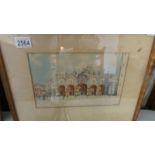 A framed and glazed watercolour Arabian scene (19th century?)