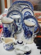 A mixed lot of blue and white china.