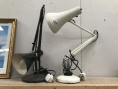 A green Anglepoise lamp A/F,
