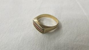 A 14k gold ring, size P. 4.4 grams.