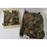 A large lot of copper coins.