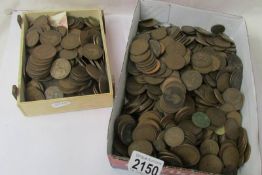 A large lot of copper coins.