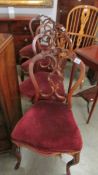 A set of 4 Victorian cabriole leg dining chairs.