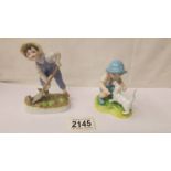 Two Royal Worcester figurines - Saturday's Boy and September.